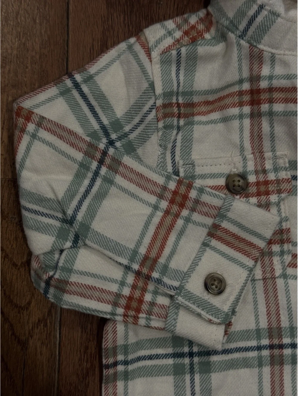 Carter's Baby Hooded Plaid Button-Up Shirt 12M